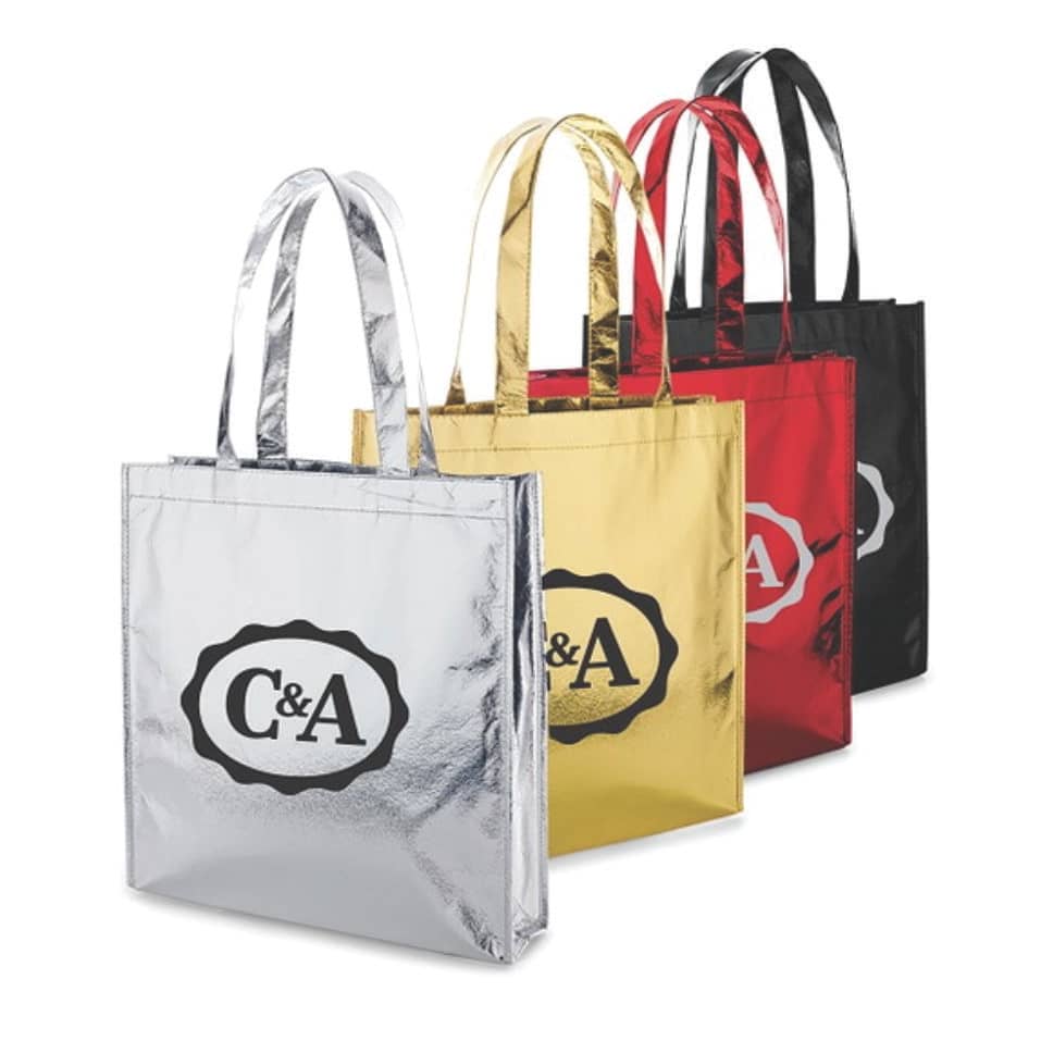 100 Sacola TNT Metalizada Quadrada