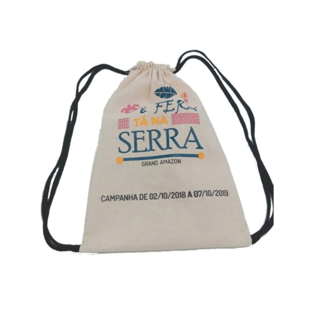 50 Unid Mochila Saco Algodão Cru Personalizado