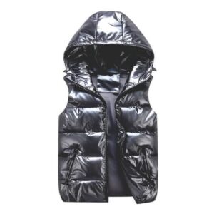 Colete modelo Puffer em tecido Especial Brilhante