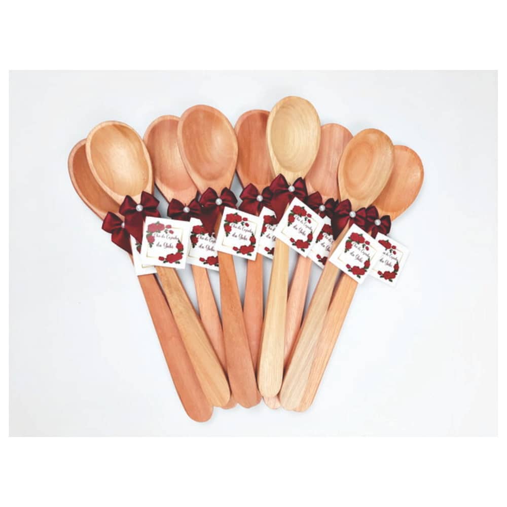 Colher de Pau Lembrancinha Marsala Chá de Panela