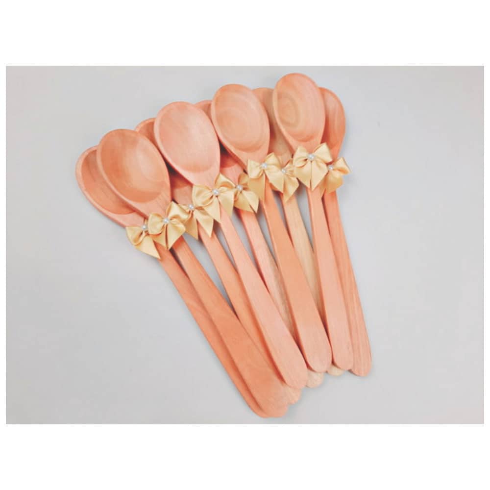 Colher de pau Lembrancinha Dourado Chá de Panela