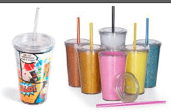 Copo Acrílico Personalizado com Canudo