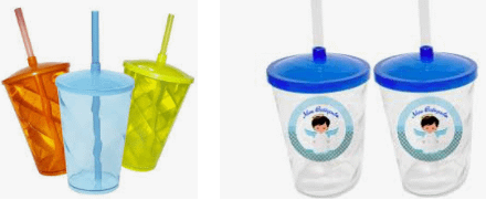 Copo com Canudo Personalizado para Lembrancinha