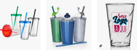 Copo de acrílico com tampa personalizado