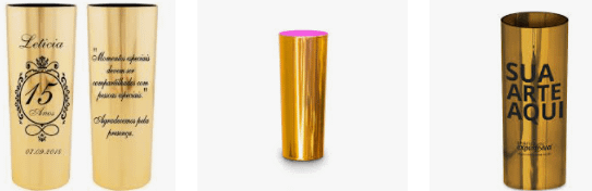 Copo dourado personalizado