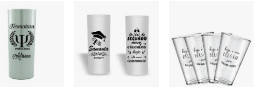Copos personalizados para formatura