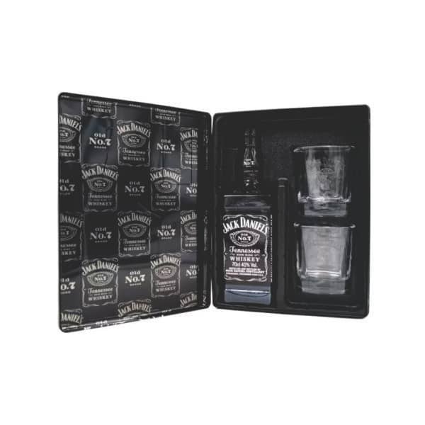 Estojo em Mdf 2 copos Whisky Jack Daniels