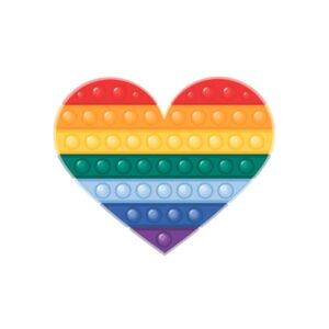 Pop It Fidget Anti Stress Coração Arco Iris Personalizado